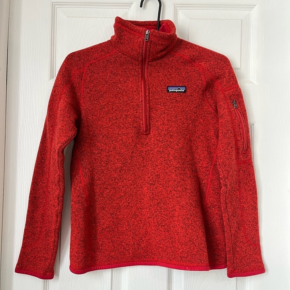 Patagonia Fleece Quarter Zip Red Women's Small